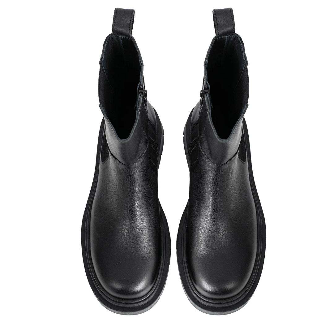 Bota de Cuero de Estilo Urbano con Suela Antideslizante para Mujer®