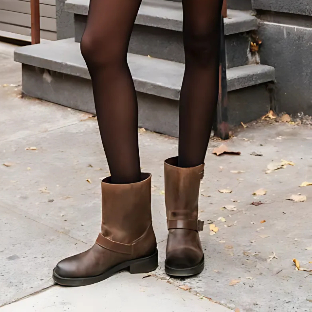 Botas de cuero estilo vintage para mujer