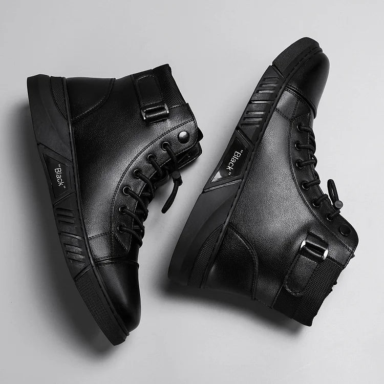 Botas de Cuero Negro para Hombres®