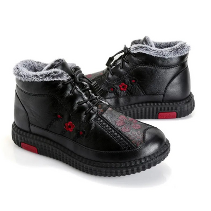 Botines de cuero hechos a mano con suela antideslizante para mujer