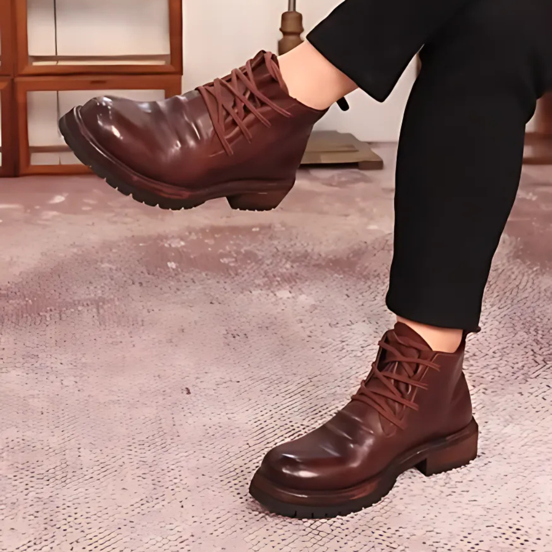 Zapatos de cuero con suelas ergonómicas y resistentes para hombre