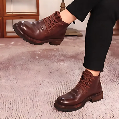 Zapatos de cuero con suelas ergonómicas y resistentes para hombre