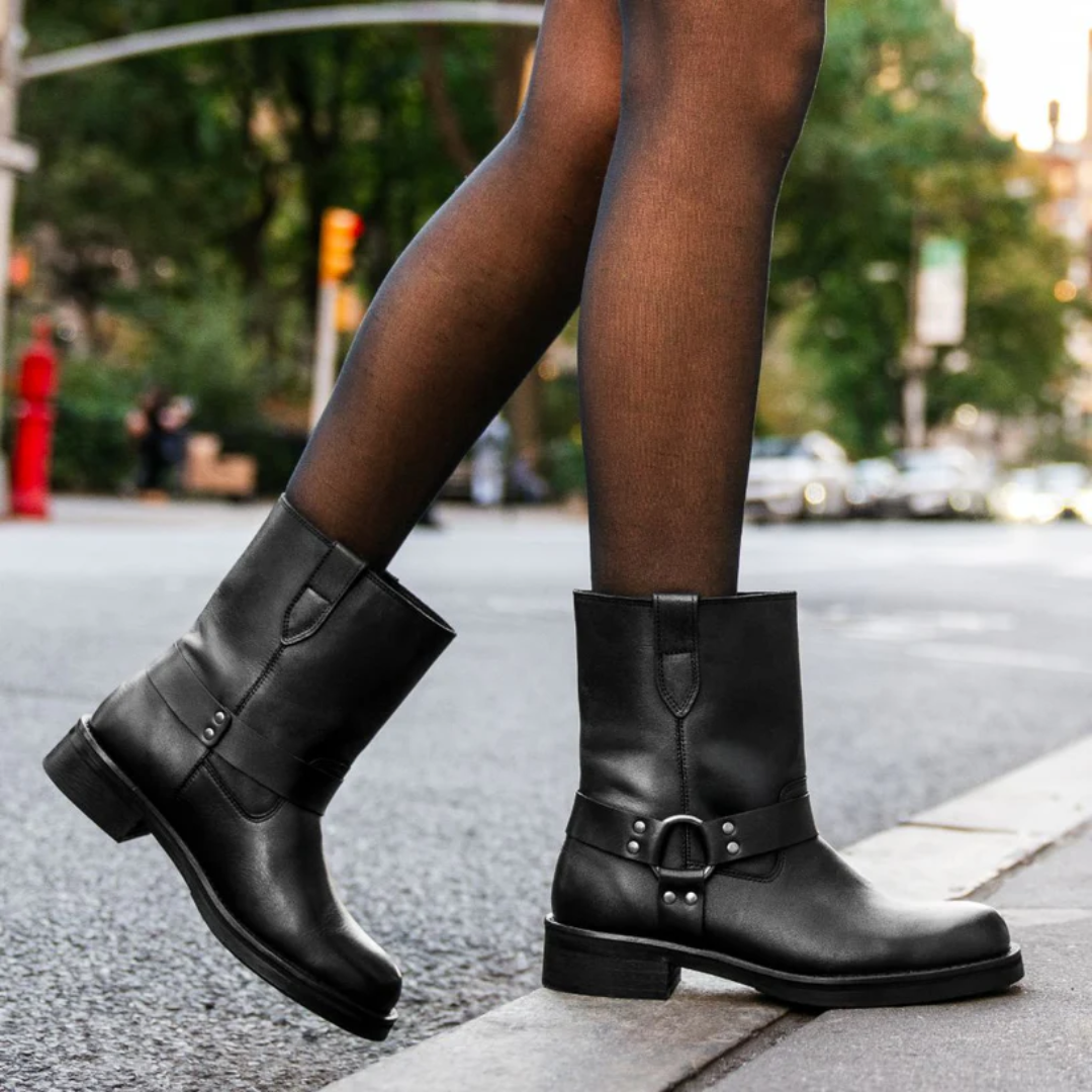 Botas de cuero estilo vintage para mujer