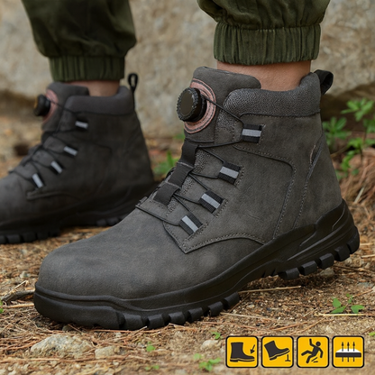 Zapatos de seguridad con puntera de acero y suela de goma antipinchazos para hombre