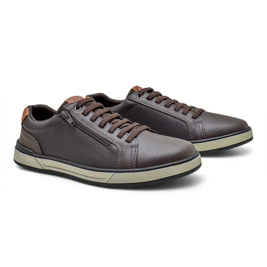 Zapatos con Textura Combinada y Detalle de Cremallera Lateral