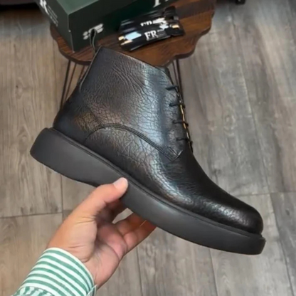 Botas de Cuero de Textura Rugosa para Hombre®