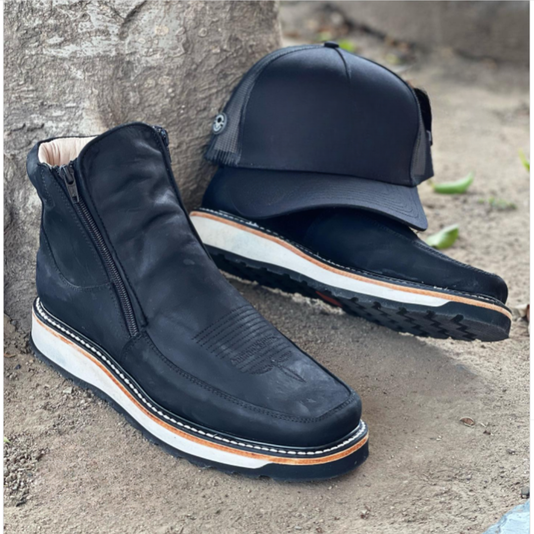 Botas Retro con Punta Cuadrada para Hombre