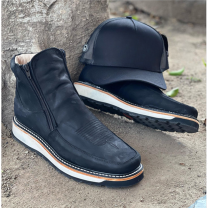 Botas Retro con Punta Cuadrada para Hombre