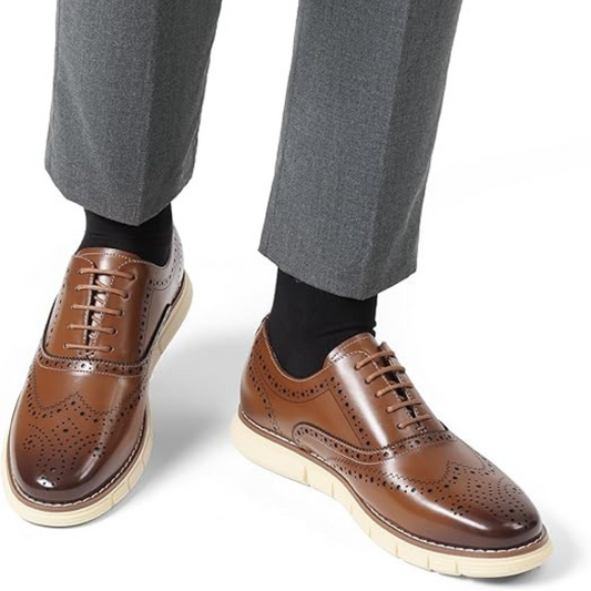 Zapatos de cuero con suelas ortopédicas para hombre