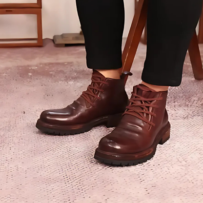 Zapatos de cuero con suelas ergonómicas y resistentes para hombre