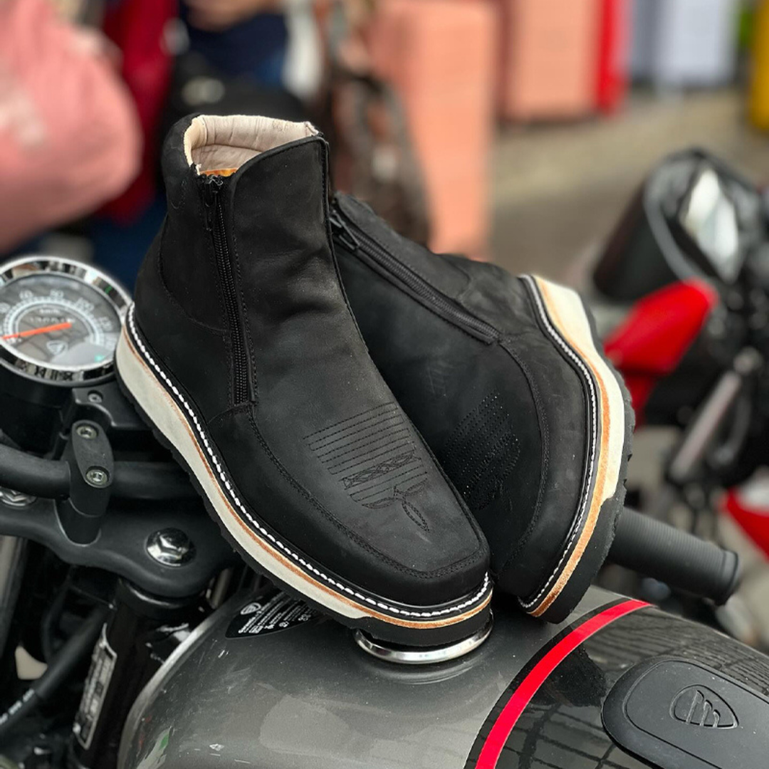 Botas Retro con Punta Cuadrada para Hombre