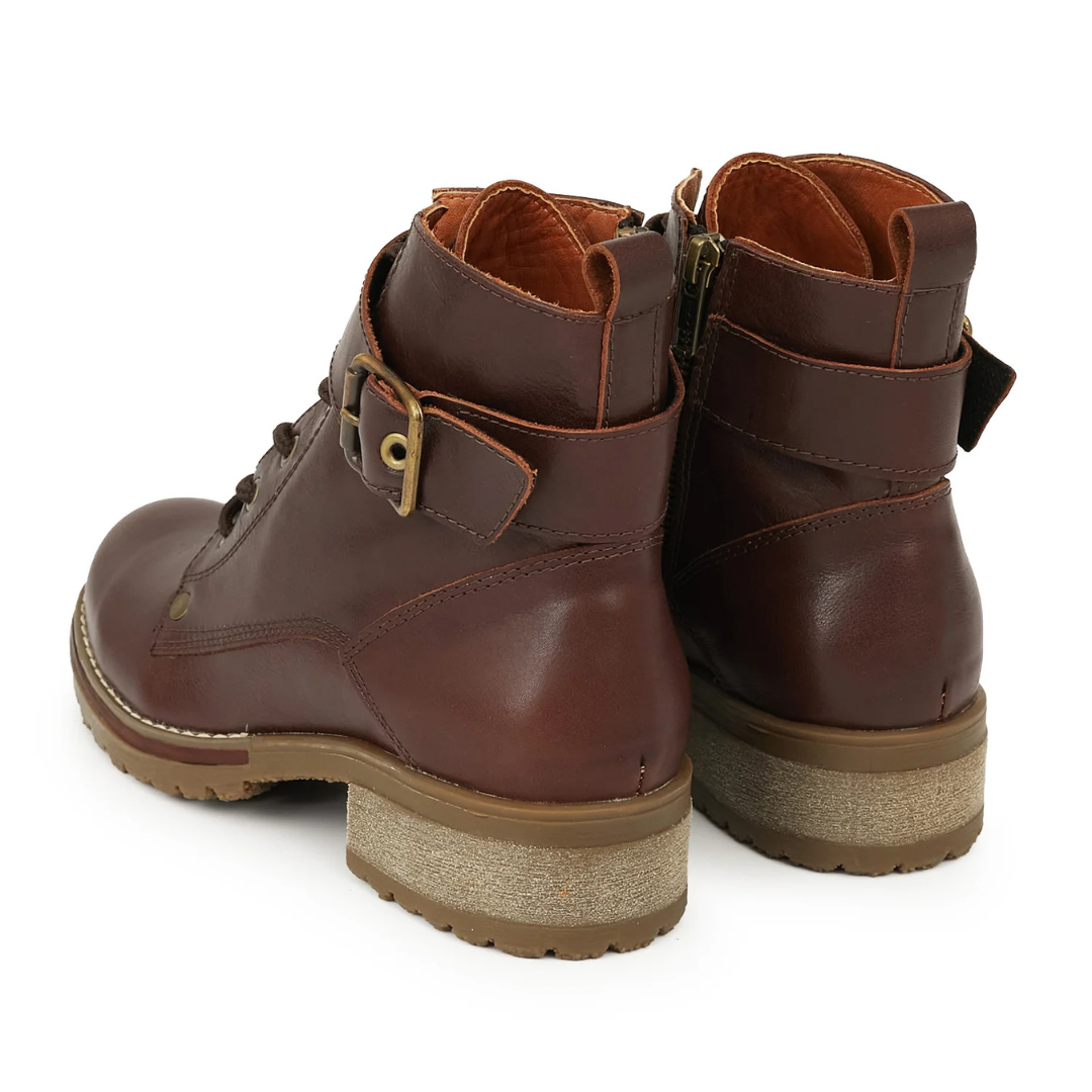 Bota de Media Caña de Cuero con Estilo Urbano Para Mujer