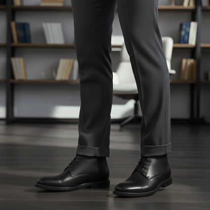 Bota de cuero con elástico lateral para hombre