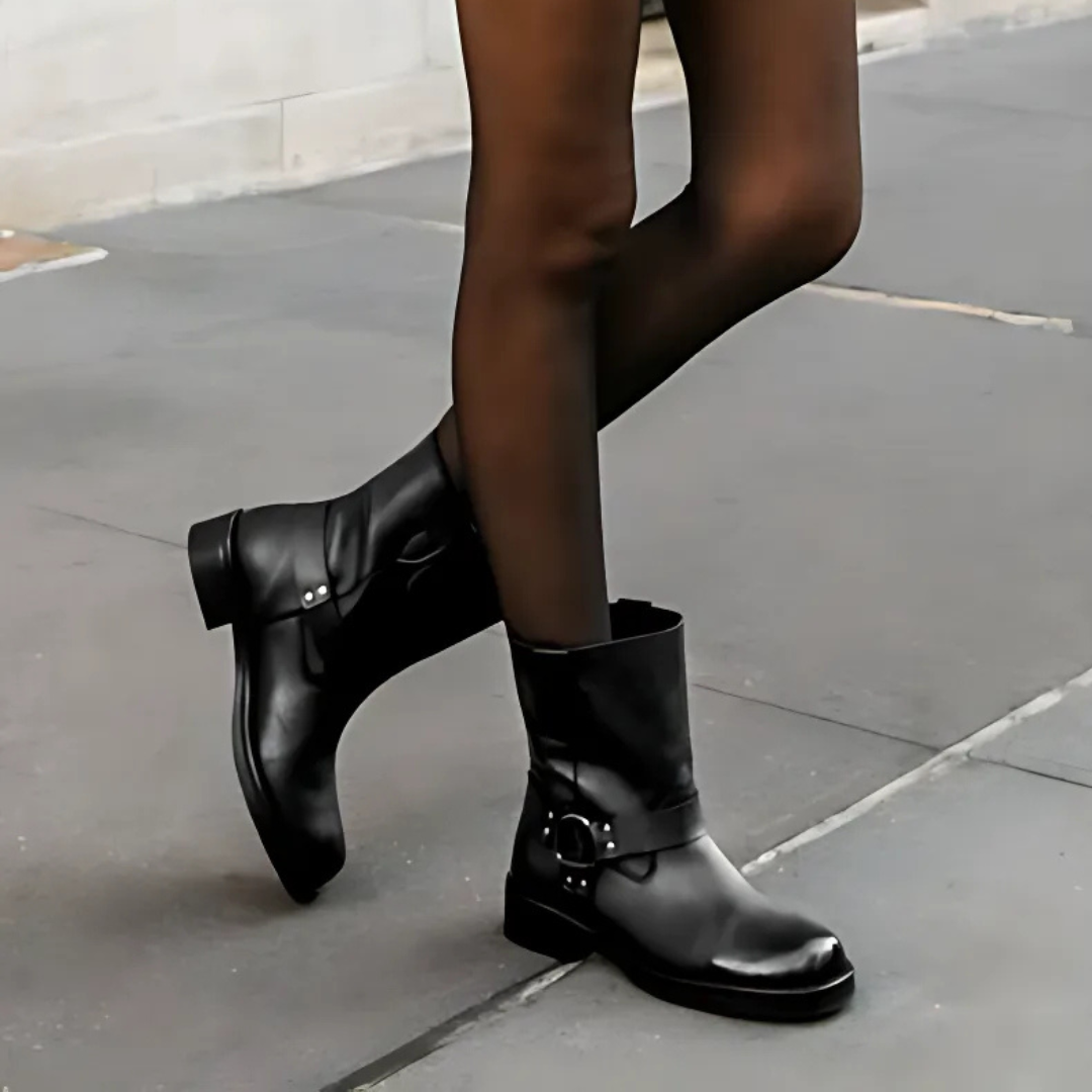 Botas de cuero estilo vintage para mujer