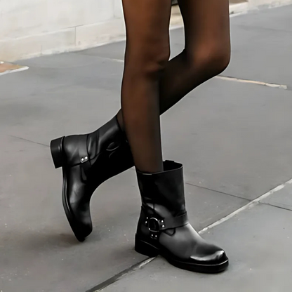 Botas de cuero estilo vintage para mujer