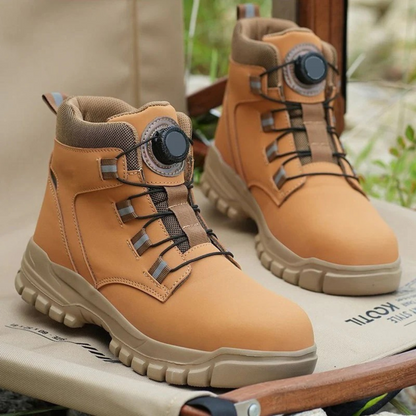 Zapatos de seguridad con puntera de acero y suela de goma antipinchazos para hombre