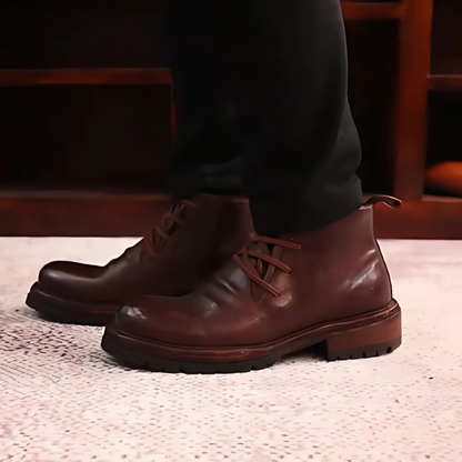 Zapatos de cuero con suelas ergonómicas y resistentes para hombre