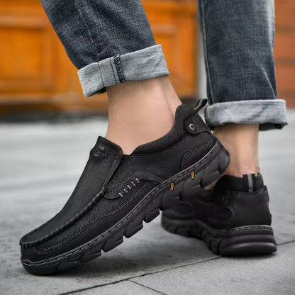 Mocasines casuales de cuero para hombre, ligeros, transpirables y antideslizantes