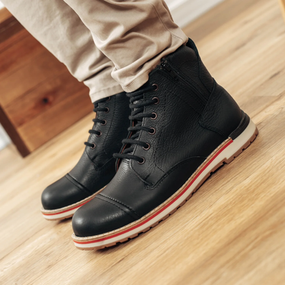 Bota de cuero con cordones para hombre®