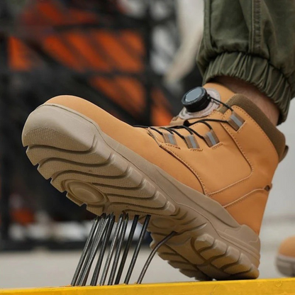 Zapatos de seguridad con puntera de acero y suela de goma antipinchazos para hombre
