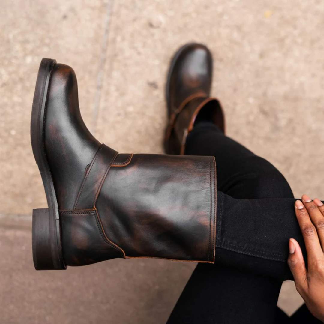 Botas de cuero estilo vintage para mujer