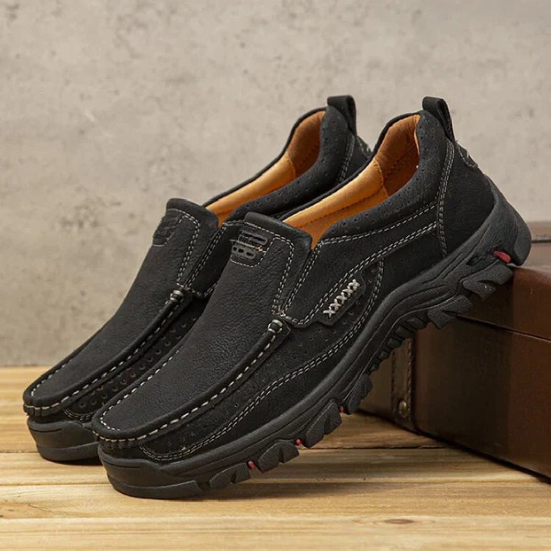 Mocasines casuales de cuero para hombre, ligeros, transpirables y antideslizantes
