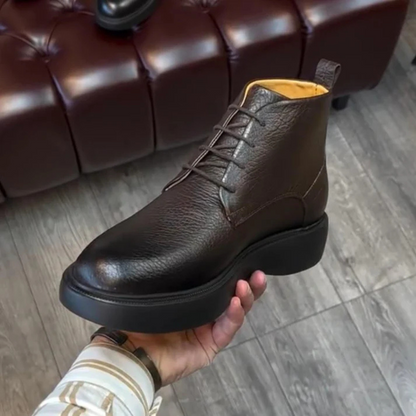 Botas de Cuero de Textura Rugosa para Hombre®