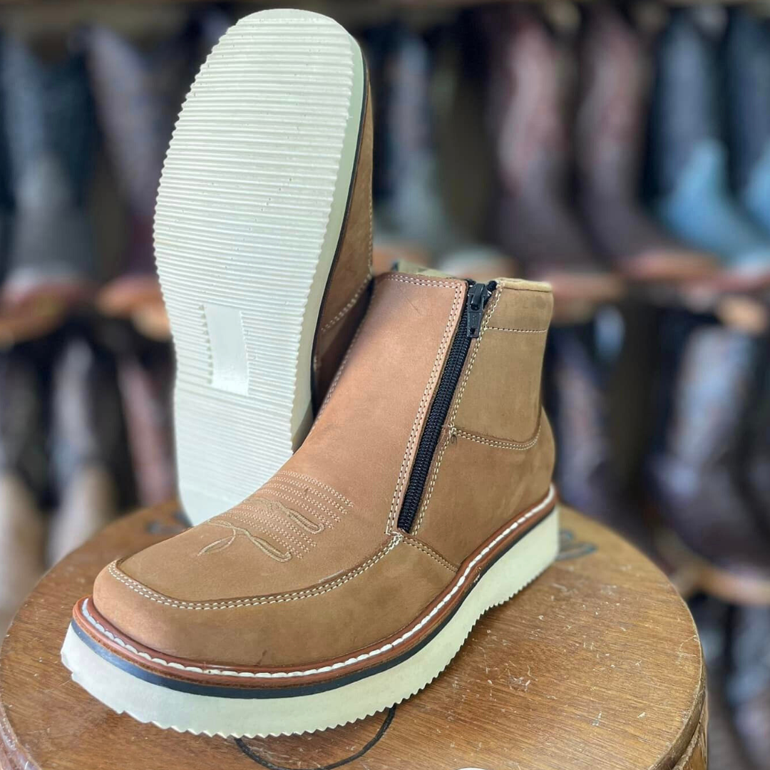 Botas Retro con Punta Cuadrada para Hombre