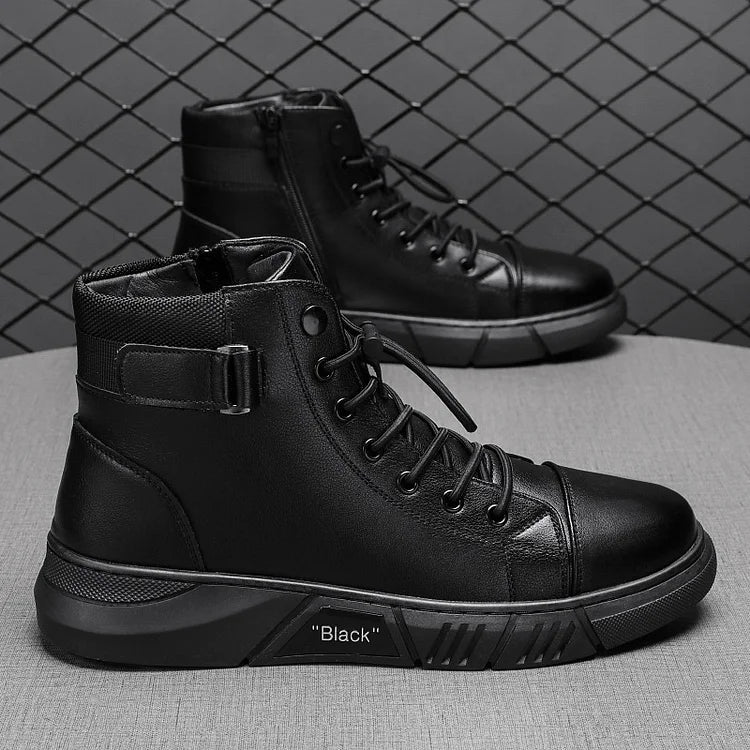 Botas de Cuero Negro para Hombres®